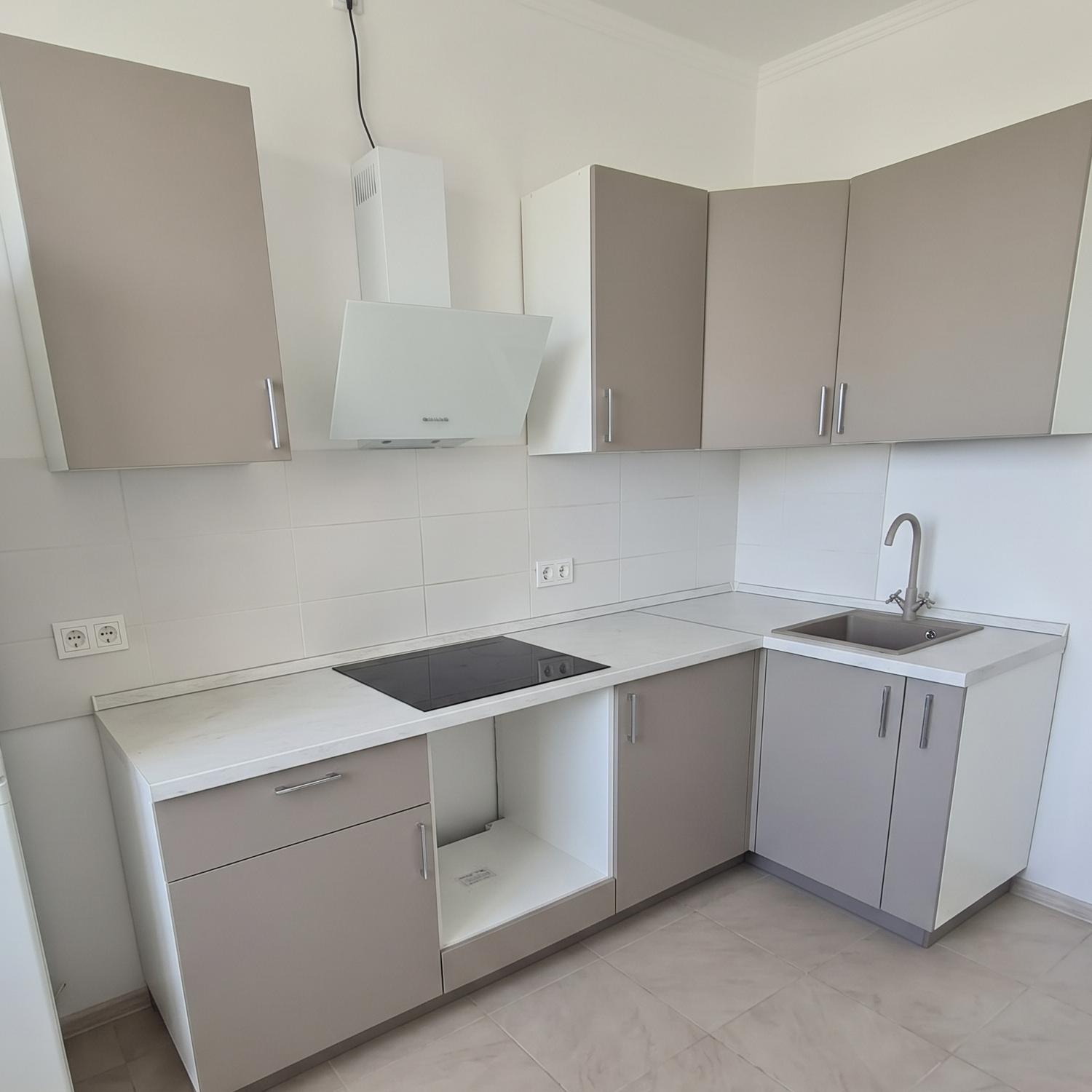 Кухонный гарнитур Рондо 11, 214х240х120х60 см, Серый камень, левый